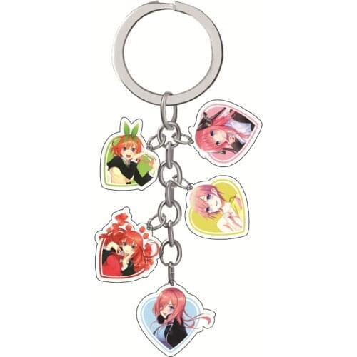 5 In 1 The Quintessential Quintuplets Key Chain 5-Toubun No Hanayome Keychain Itsuki Nakano Nino Ichika Anime Manga Toys