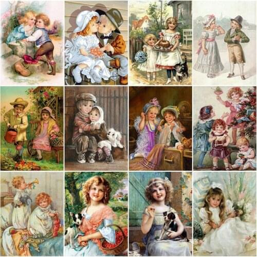 AZQSD DIY Coloring By Number Girl Drawing On Canvas Oil Painting Picture By Numbers For Adults Children Portrait Kits Wall Art