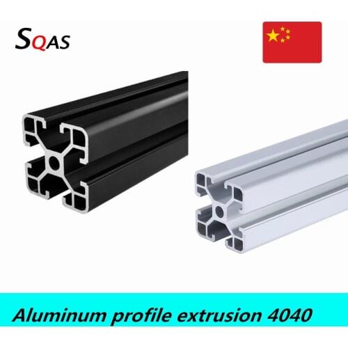 Free shipping via UPS/Fedex/TNT Aluminum profile extrusion 4040 500mm-1500mm silver /black European Standard 40mmx40mm for CNC