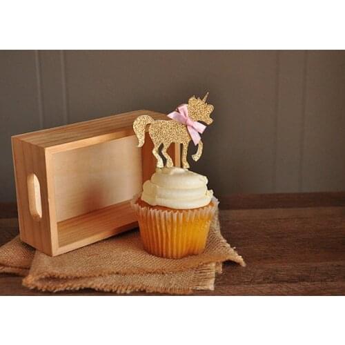 Glitter Unicorn princess birthday Cupcake Toppers bachelorette party wedding baby bridal shower toothpicks