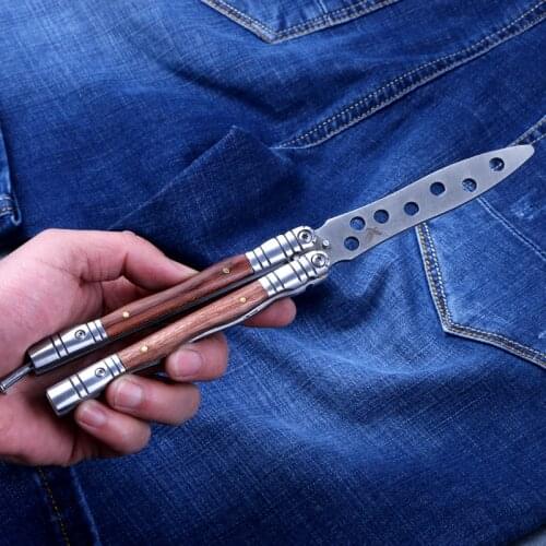 CS GO balisong toys with Wooden hand folding butterfly kinves model for boys