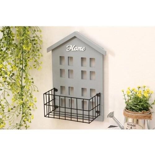 1PC Home Decoration Wood Vintage Wooden Storage Racks Wall Hanging Decorative Storage Box Flower Pot House Storage Rack JL 270