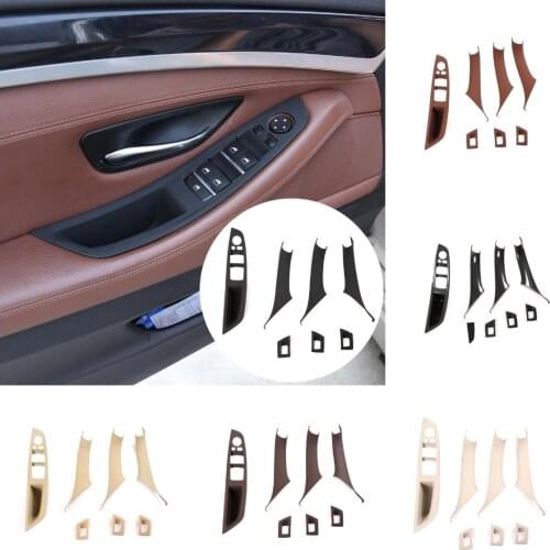For 10 -16 BMW 5 Series F10 F11 F18 Car Interior LHD Window Lift Switch Panel Door Handle Trim Cover Carbon Fiber ABS Styling