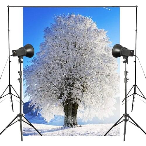 Idyllic Landscape Winter Photography Background Frozen Snow Trees Backdrop Studio Props Wall 150x220cm