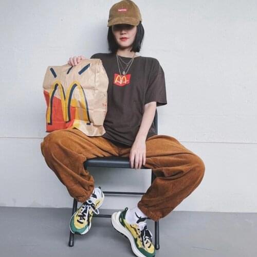 Travis Scotts Crew T-Shirt Men Hip Hop T Shirt Men Women Cactus Jack M letter Cotton Loose Short Sleeves Oversize Tee