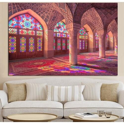Mecca Islamic Islam Building Picture Art Prints and Posters Mosque Landscape Painting On Canvas Religious Wall Art Cuadros Decor