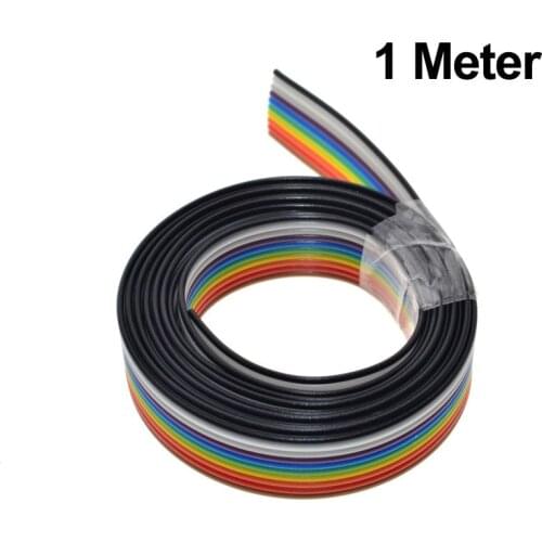 1 Meter 5M 1.27mm 10P 20P 40P DuPont Cable Rainbow Flat Line Support Wire Soldered Connector 20 Way pin For Arduino PCB Diy Kit