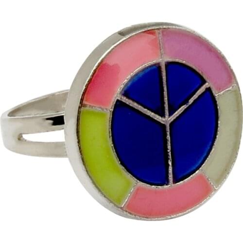 MOOD RINGS Peace Logo Sign Glowing In The Dark Change Color Temperature Ring Emotion Feeling Mood Ring Lovers Jewelry Gifts