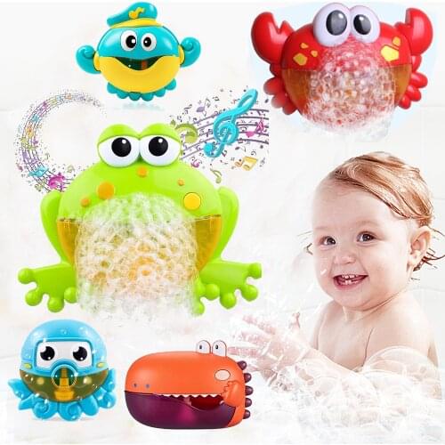 Bubble Machine Bath Toys,Baby Bath Toys Bathtub Toys Dinosaur Crab Frog Automatic Interactive Singing Bath Time Bubble Bath Make