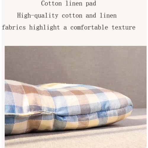 2021 trendy cat accessories four seasons cotton and linen plaid pet cushion, cat litter, and kennel pad