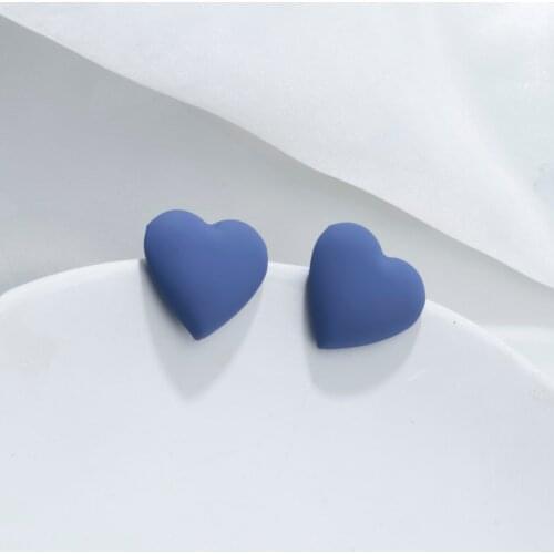 Fashion Party Heart Acrylic Earrings For Women Blue Simplicity Statement New Stud Earrings 2021 Trend Female Modern Jewelry Gift