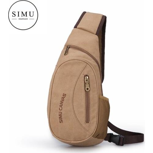Simu 2021 new mens chest bag summer Leisure Canvas Bag diagonal satchel single shoulder bag straddle small backpack damp waist