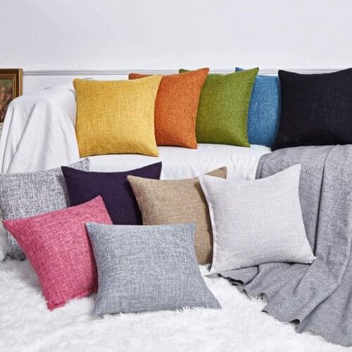 Set of 2 decoration home Pillow Covers Rustic Linen Decorative Square Throw Pillow Covers 45x45cm for Sofa Couch And Bed
