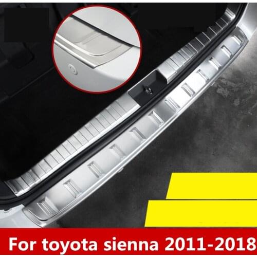 Stainless steel Exterior Interior Rear Trunk Bumper Scuff Plate Door Sill Auto Accessories For toyota sienna 2011-2018