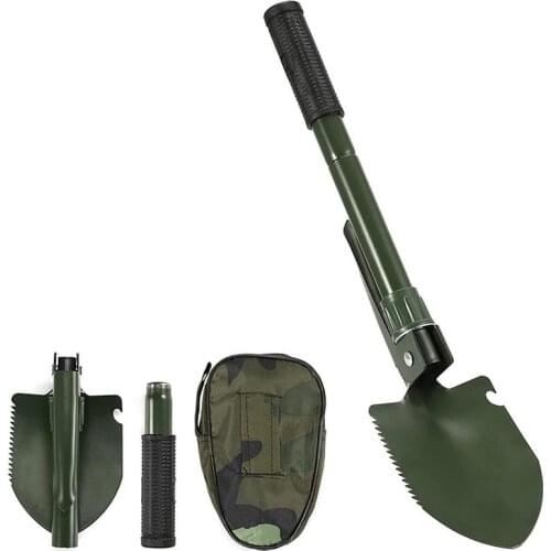 Outdoor Shovel Multifunctional Carbon Steel Camping Spade Folding Shovel Camping with Storage Bag for Survival Activities