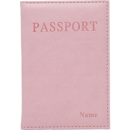Passport Cover with Customized Name LOGO Personalised Gold Silver Embossed Engraved Color Printed Emblem of Country Card Holder