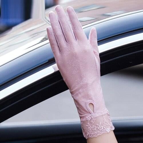 Tartan Legend Sunscreen Gloves Womens Summer Thin Anti Ultraviolet Lace Riding Driving Sunscreen Hand Sleeve Ice Gloves
