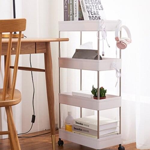 2/3/4 Tier Rolling Utility Cart Storage Shelves with Roller Wheels Organizer Shelf for Kitchen Bathroom Office Living Room