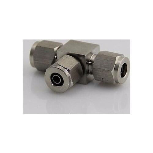 Tee Stainless Steel Bulkhead Qucik fit Hose Pipe Fitting Connector Adapter For 10mm/6.5mm OD/ID Hose Operating pressure 2.5 Mpa