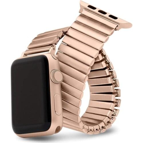 Strap For Apple Watch SE 6 Band 44mm 40mm Metal Expansion Stainless Steel Stretch Watchbands For iWatch 5 4 Applewatch 42mm 38
