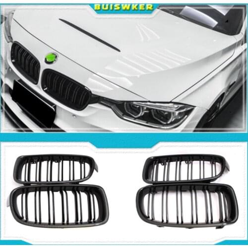 1Pair Gloss Black Front Grille/Grilles Kidney For BMW 3-Series F30 F31 F35 2012-2017 Car Styling