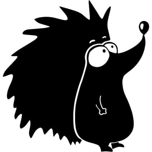 Cartoon Hedgehog Lovely Decor Vinyl Decal Pattern Car Door Car Sticker Waterproof Auto Accessories Black/Silver,16cm*16cm
