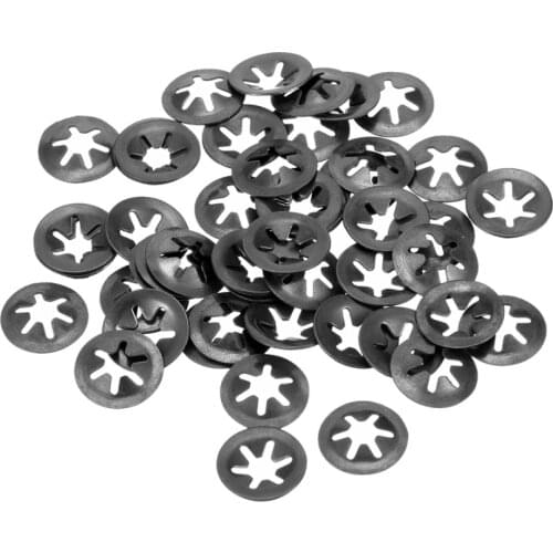 Uxcell 50pcs/lot M4 Internal Tooth Starlock Washer High Quality Lock Washers Push On Locking Speed Clip 65Mn Black Oxide Finish