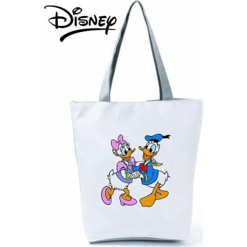 Disney Donald Duck Handbag High Capacity Cartoon Shoulder Bag Eco Shopping Bag Animation Women Travel Beach Bag Outdoors Packs