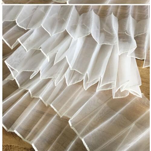 Three-dimensional accordion pleat fabric pleated wave texture fabric dress three-dimensional lace designer fabric accessories