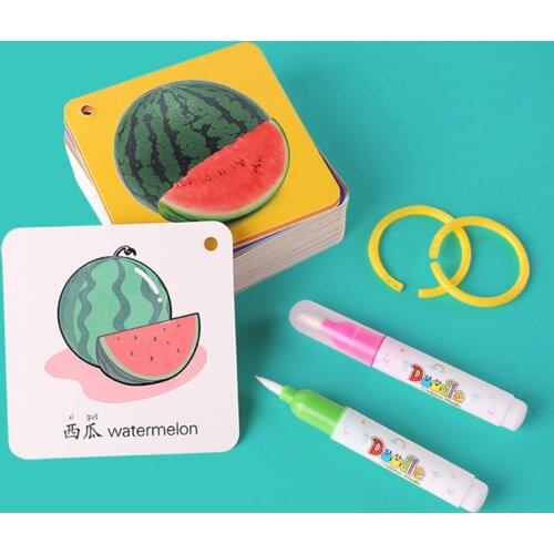 Magical Childrens Water Painting Book Repeated Graffiti Does Not Rotten Recognizing Early Education Cards 0-3 Years Old Toy