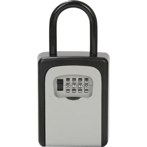 Key Lock Box Key Safe Box Weatherproof 4 Digit Combination Key Storage Lock Box Wall Mounted Aluminum Alloy Indoor Outdoor