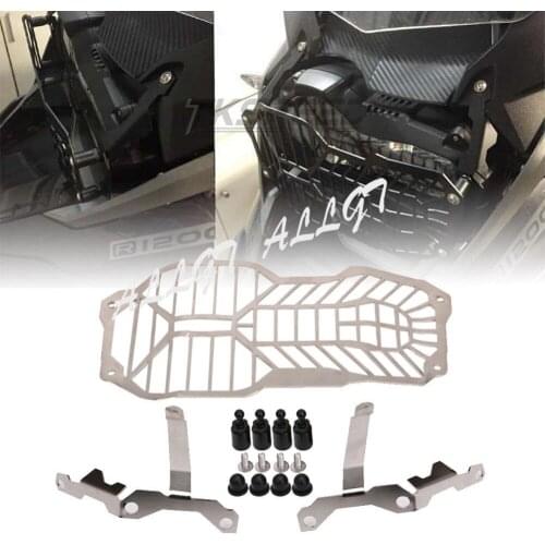 ALLGT Motorcycle Headlight Headlamp Protector Guard For BMW R1200GS/ADV 13 14 Silver