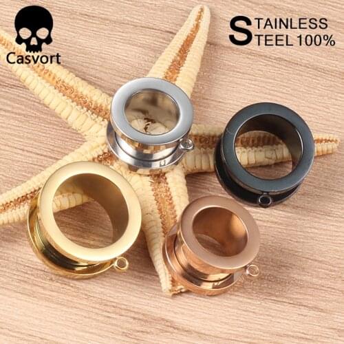 Casvort 10pcs/lot Stainless Steel Ear Plugs Body Piercing Screw Tunnels Stretchers Fashion Jewelry Earrings Expander For Gift