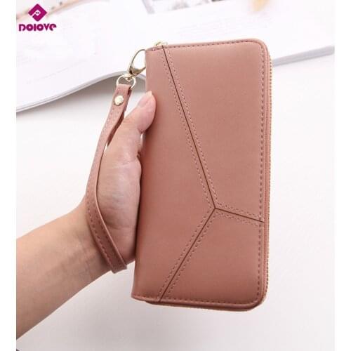 Geometric Wristband Women Wallet female long zipper women purse large capacity coin wallet purse brand new Fashion phone clutch