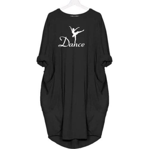 Cartoon Dance Girl Letter Print Women Dress Harajuku Casual Long Sleeve Vintage Dress for Female Femme Girlfriend Gift