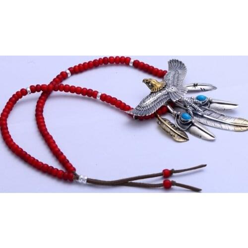 925 sterling silver BOCAI feather pendant necklace tkesc - 010