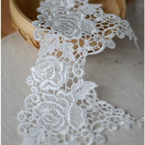 1 Meter/lot 10.5cm High Quality Korea Off White Costume Decor Trimming Embroidery Sew DIY Craft Lace Trim New Free Shipping