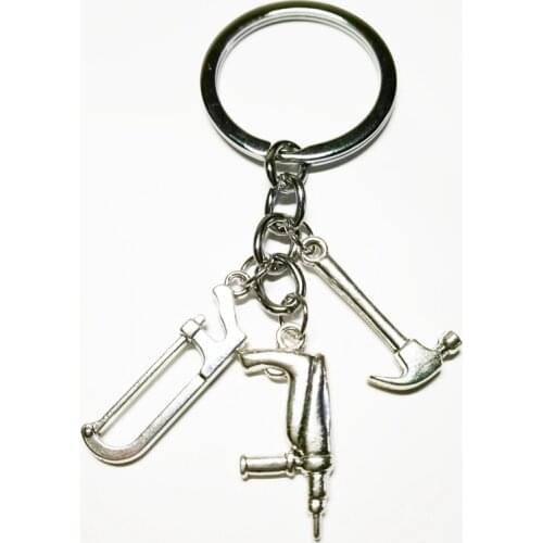 1PC Fashion Jewelry Mini Tool Keychain, Electric Drill Keychain, Hacksaw, Hammer Keychain Dres S elegant Diy Handmade