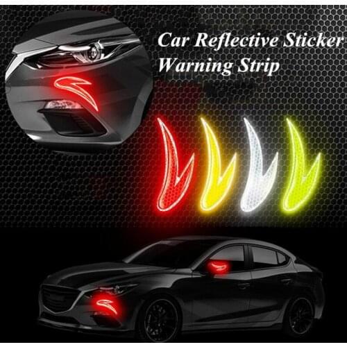 2 Pcs Universal Bicycle Car Night Luminous Waterproof Anti-collision Car Reflective Sticker Warning Strip