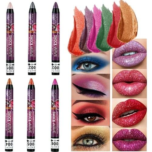 2in1 Eyeshadow And Lip Pen Lying Silkworm Pen Highlighter Shimmer Pigment Professional Female Makeup Cosmetics Eye Shadow Pen