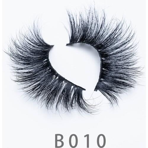 25mm B10 5D Long Fluffy Mink Lashes Natural Extra Length 3D Mink Lashes Volume 6D Eyelashes Full Strip Cross False Lashes