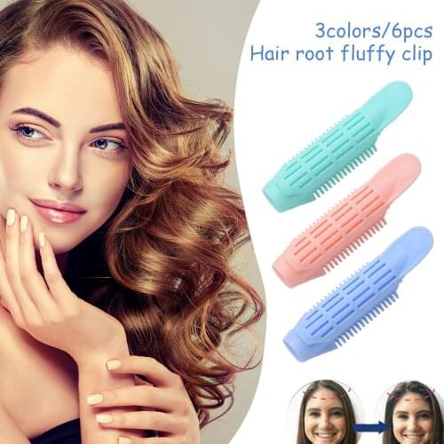 6 Pcs Natural Fluffy Hair Clip For Women Hair Root Curler Roller Wave Clip Self-grip Root Volume Volumizing Fluffy Charm Jewelry