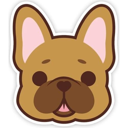 A0143# 13CM 17CM Self-Adhesive Decal French Bulldog Head Car Sticker Waterproof Auto Decors on Bumper Rear Window Laptop