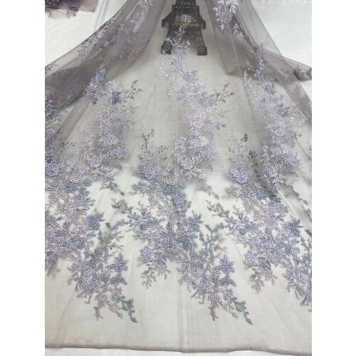 African lace fabric L-518683 embroidery French mesh tulle Nigeria lace/evening dress wedding