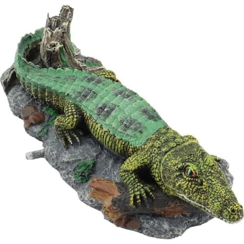 Aquarium Oxygen Pump Resin Crocodile Decoration for Aquarium Crocodile Shape Oxygen Pump Landscape Air Bubble Ornament