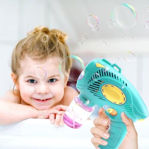 5-hole Space Shark Bubble Machine Water Bubble Tool Toy Electric Outdoor Portable Bubble Machine Automatic Bubble Generation