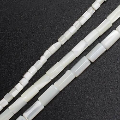 Tubular Beads White Mother Of Pearl Mop Shell Beads Loose Beads For Jewelry Making Bracelet Necklace Charm 15 inches Diy Jewelry