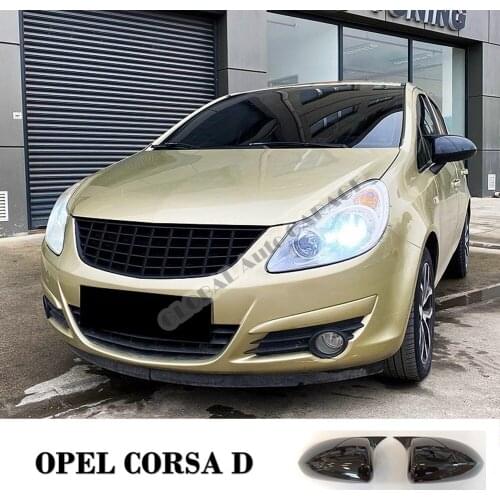 For OPEL CORSA D Bat Mirror Cover 2006 2007 2008 2009 2010 2011 2012 2013 2014 Glossy Piano Black 2 PCS Wing Car Auto Universal