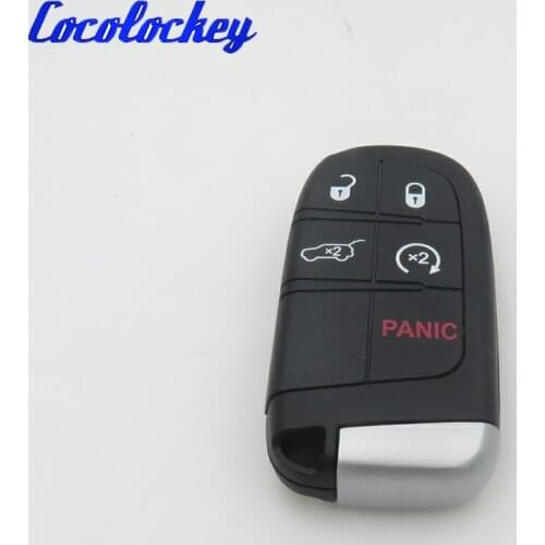 Cocolockey New Keyless Shell Smart Remote Key Case 5 Button for Chrysler 300 2012-2014 for Jeep for Dodge No Logo