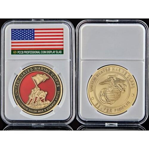 USA Emblem Challenge Uncommon Valor Was A Common Virtue Semper Fidelis Spiritual Commemorative Token Coin